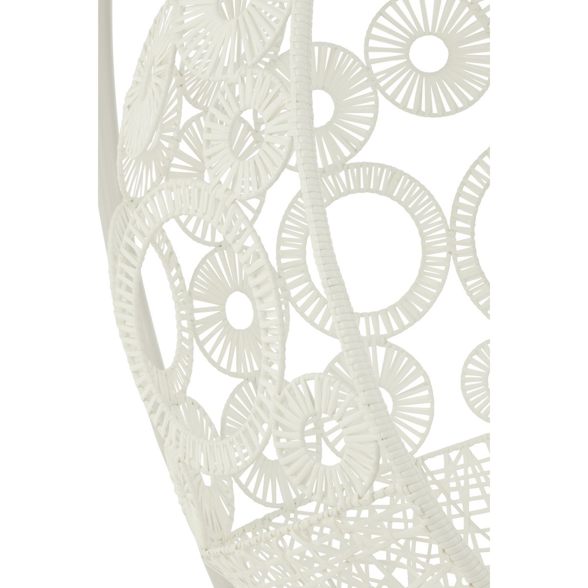 J-Line Chaise Suspendue + Coussins Bula Métal/Cannage Blanc