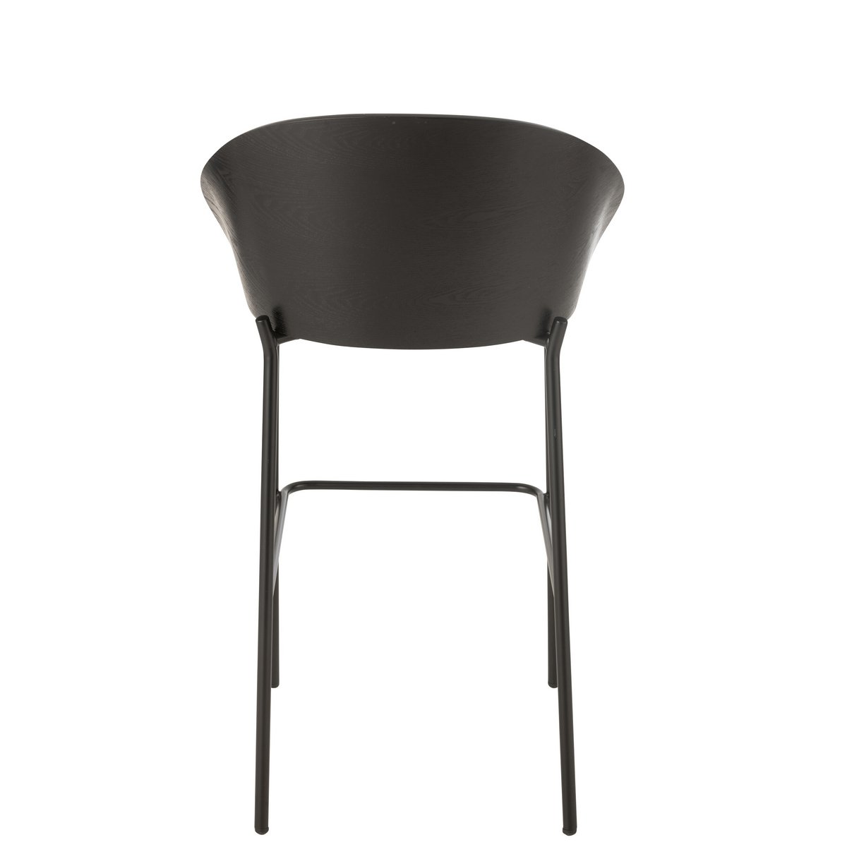 J-Line Tabouret de bar Lone Contreplaqué/Métal Noir/Gris
