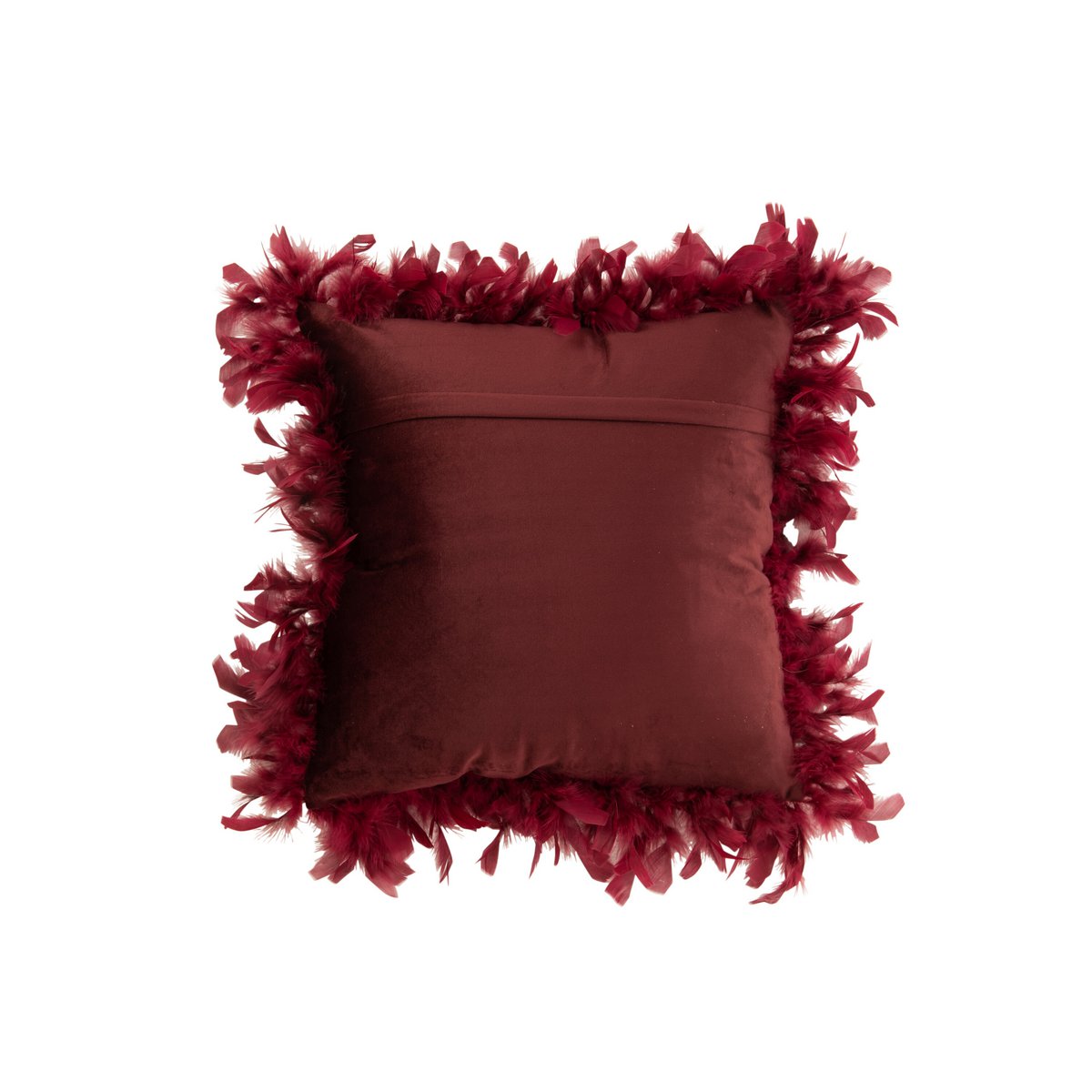 Coussin J-Line Plumes - polyester - bordeaux