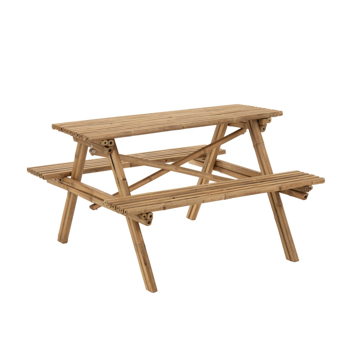 Banc de pique-nique J-Line - bambou/jute - naturel