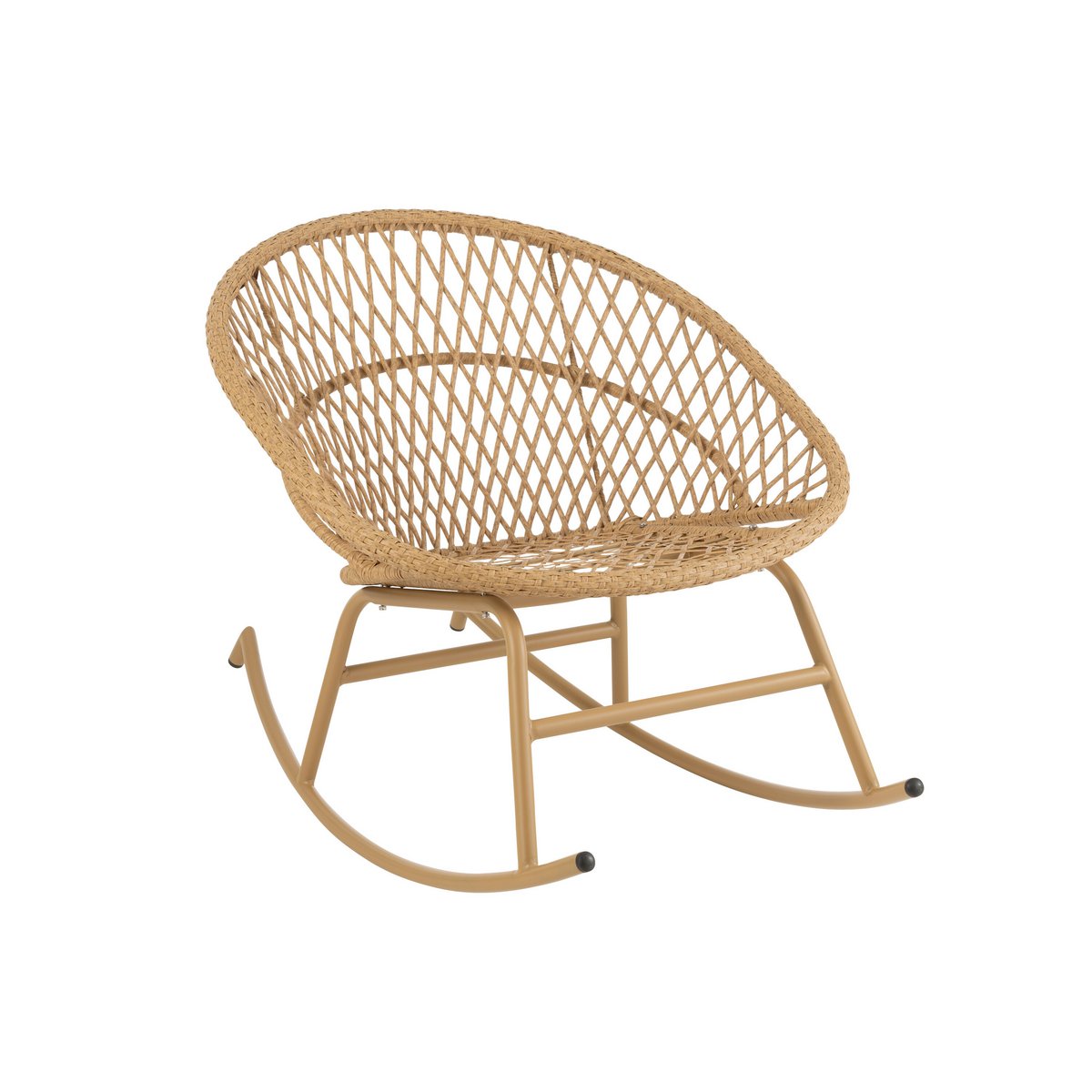 J-Line rocking chair + coussin Zayo - métal/osier - beige