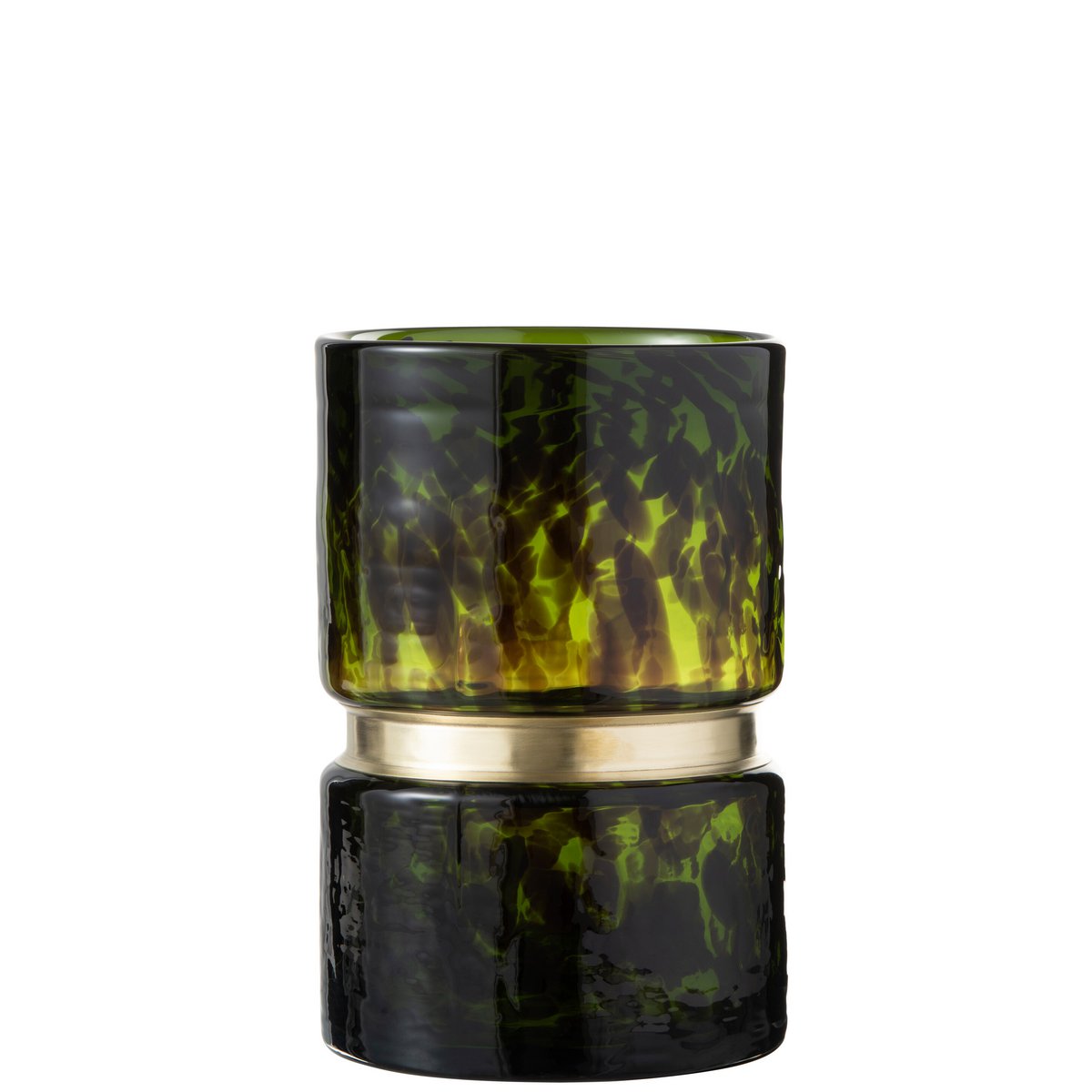 Vase J-Line Speckle - verre - vert/noir/or - petit
