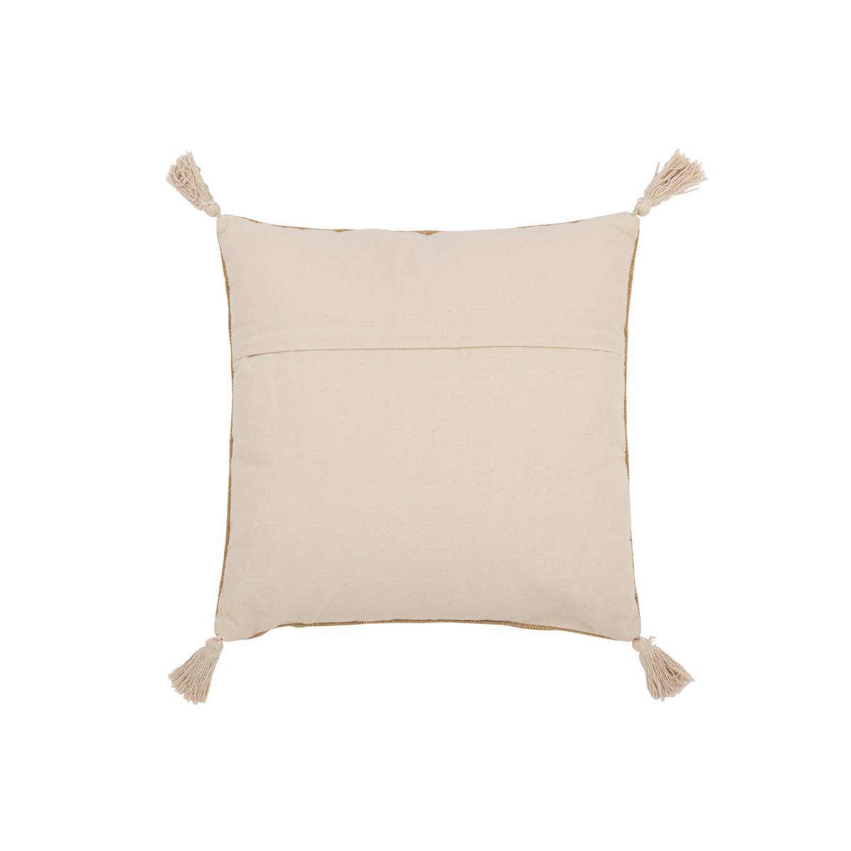 J-Line coussin Triangles + Pompons - coton - naturel/blanc