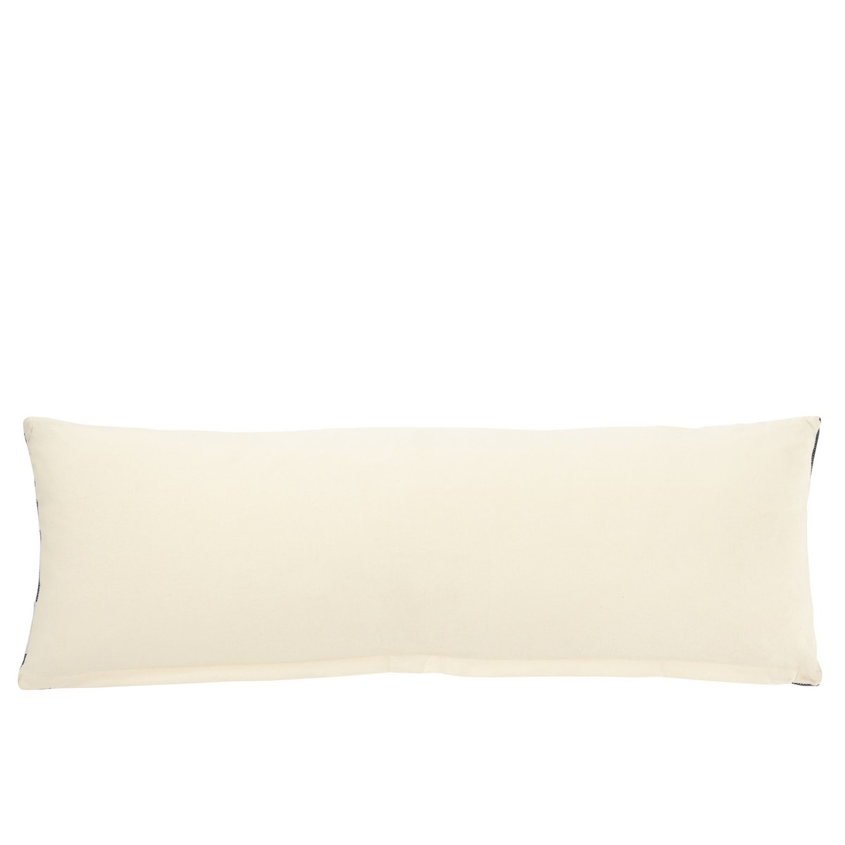 J-Line Coussin Rectangle Motifs Ethniques Coton Bleu Foncé/Blanc