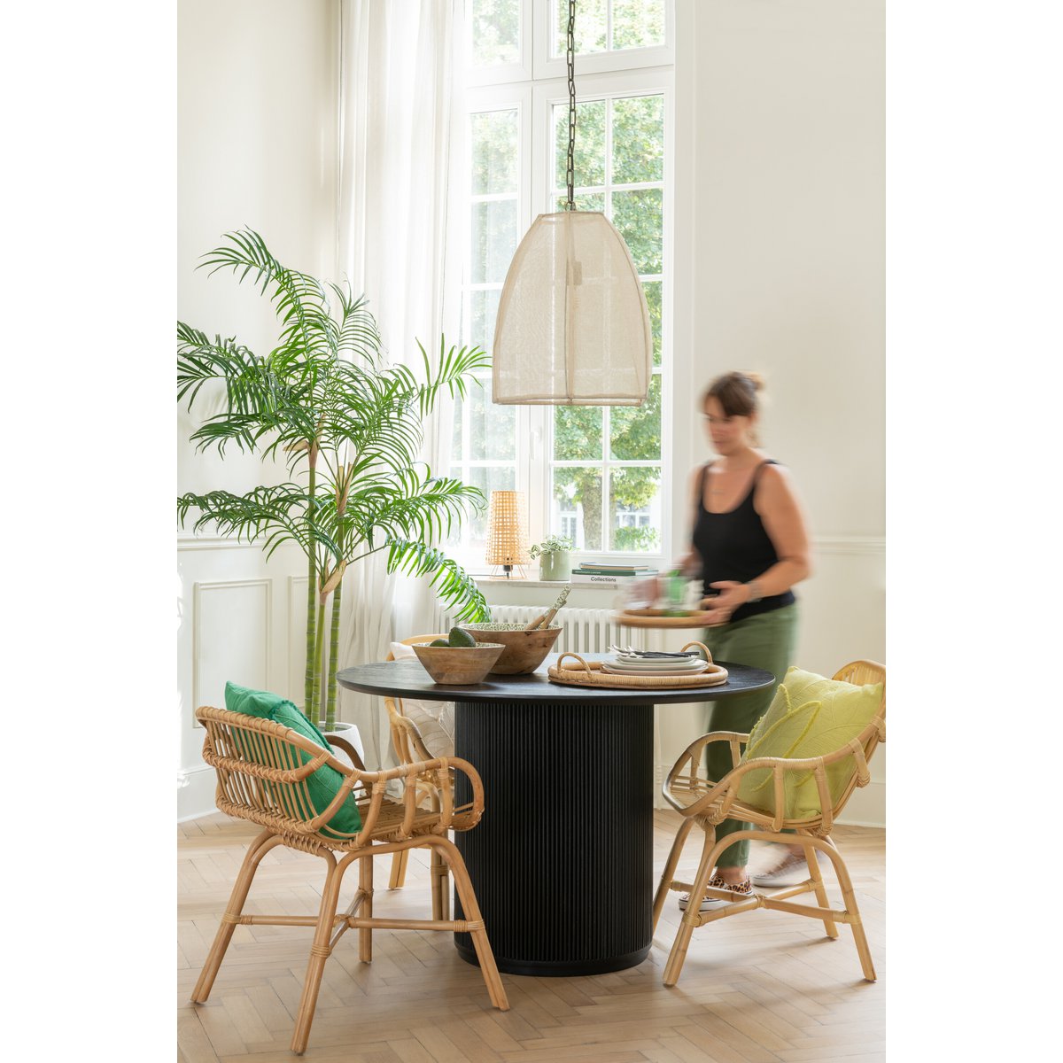 J-Line Table Vincent Bois de Manguier Noir Large