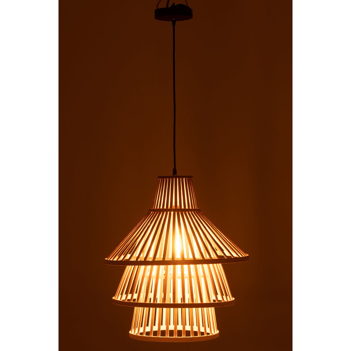Lampe suspendue J-Line Lagen - bois - naturel - grande