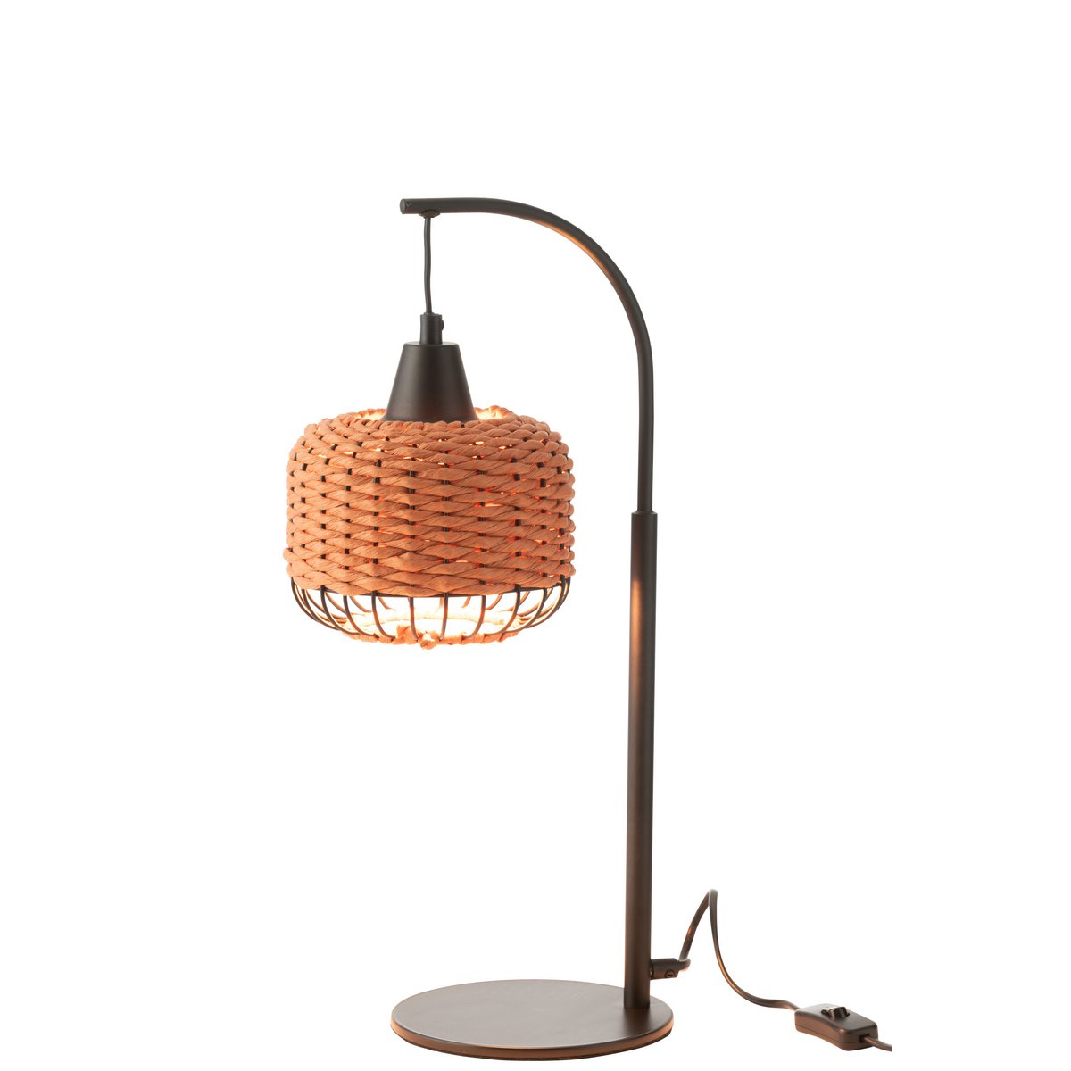 J-Line Lampe Lanterne Métal Orange