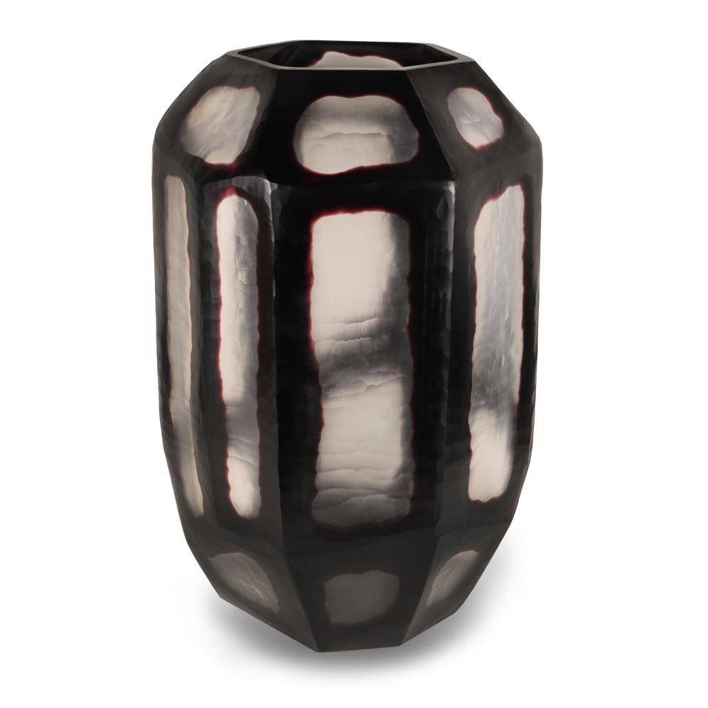 HSM Collection-Vase Fall Large-Ø31x48-Noir/Transparent-Verre
