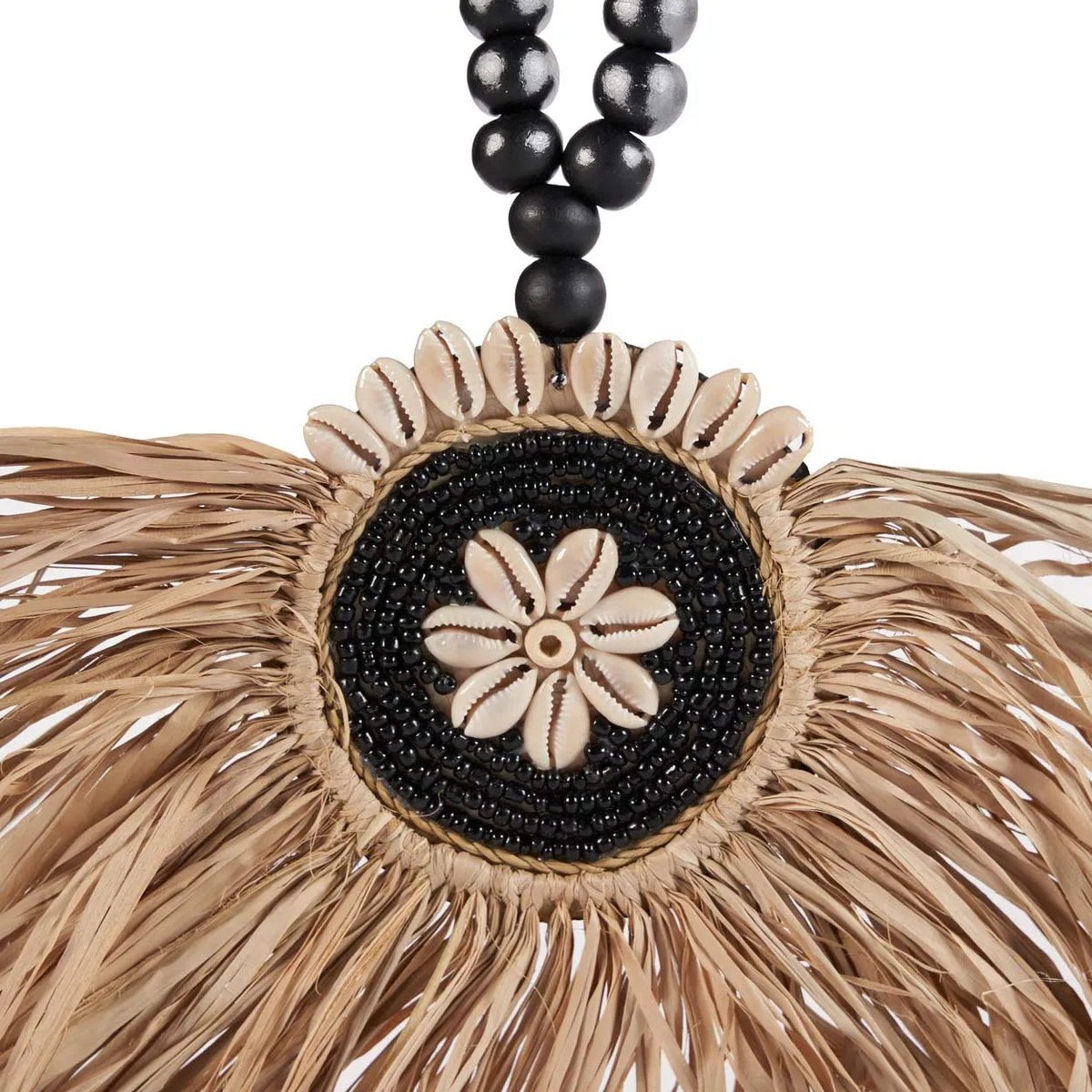 Le Pompon Raphia Mahkota - Noir Naturel