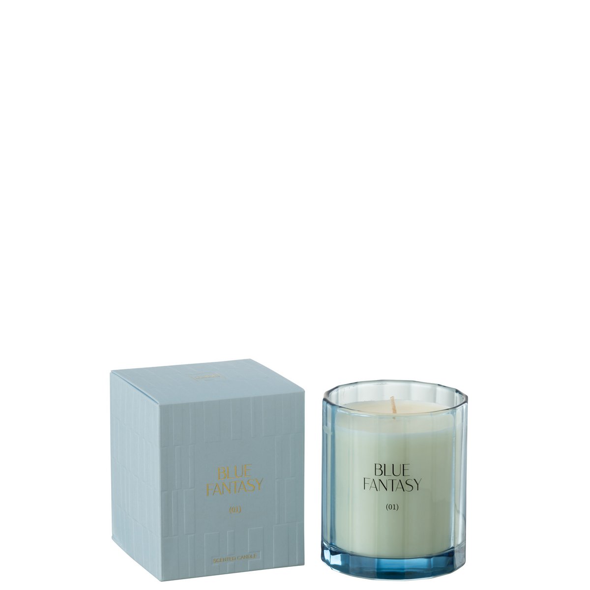 Bougie Parfumée J-Line Verre Fantaisie Bleu - 30 Heures