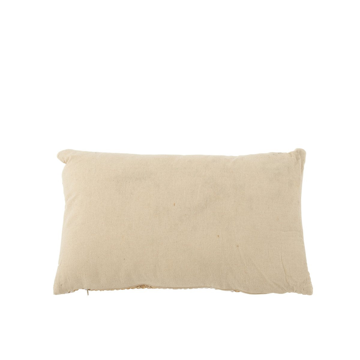 J-Line Coussin Tressé Feuilles de Monstera Polypropylène Naturel/Blanc