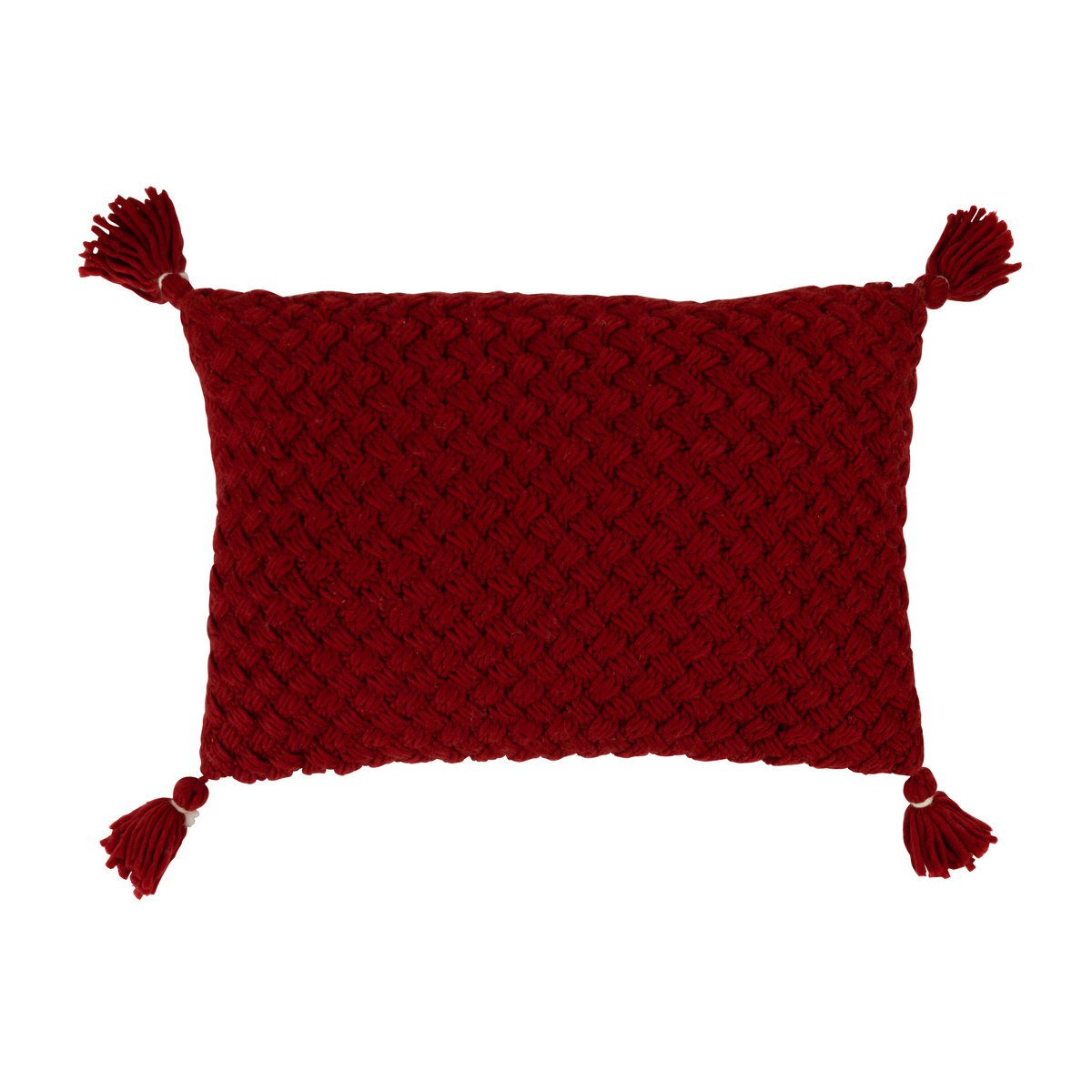 J-Line coussin Crochet Brosse Acrylique - polyester - rouge