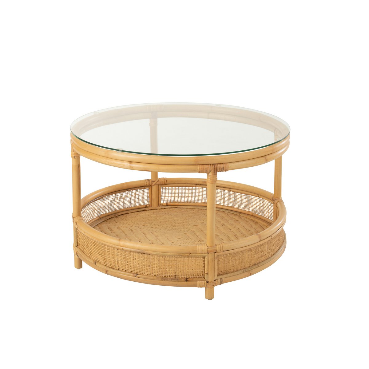 Table basse J-Line Jovelyne - rotin/verre - naturel