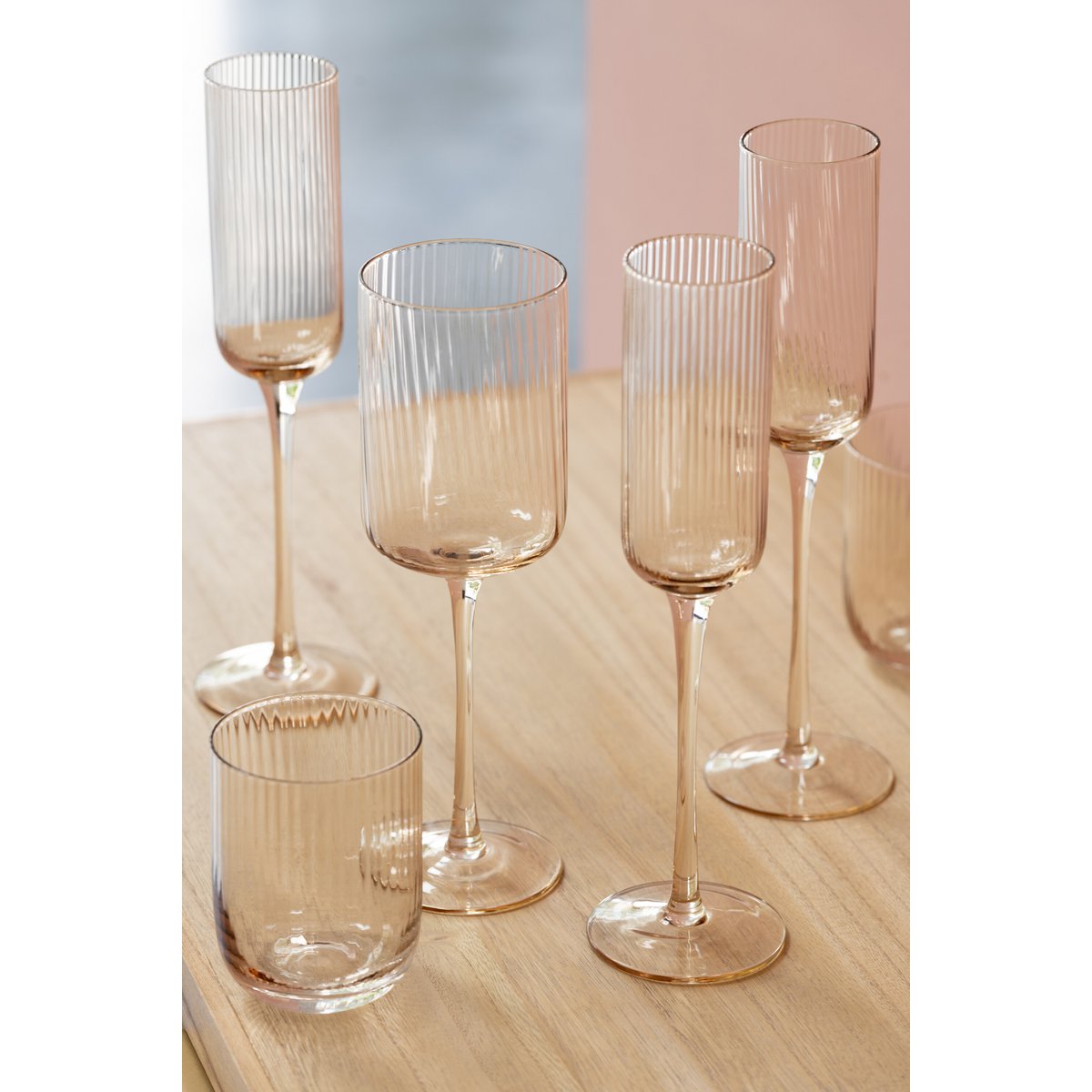 Verre à vin J-Line Ralph - verre - orange/rouille