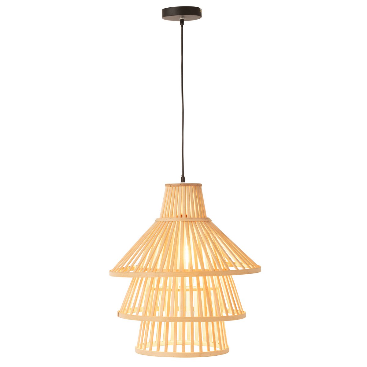 Lampe suspendue J-Line Lagen - bois - naturel - grande