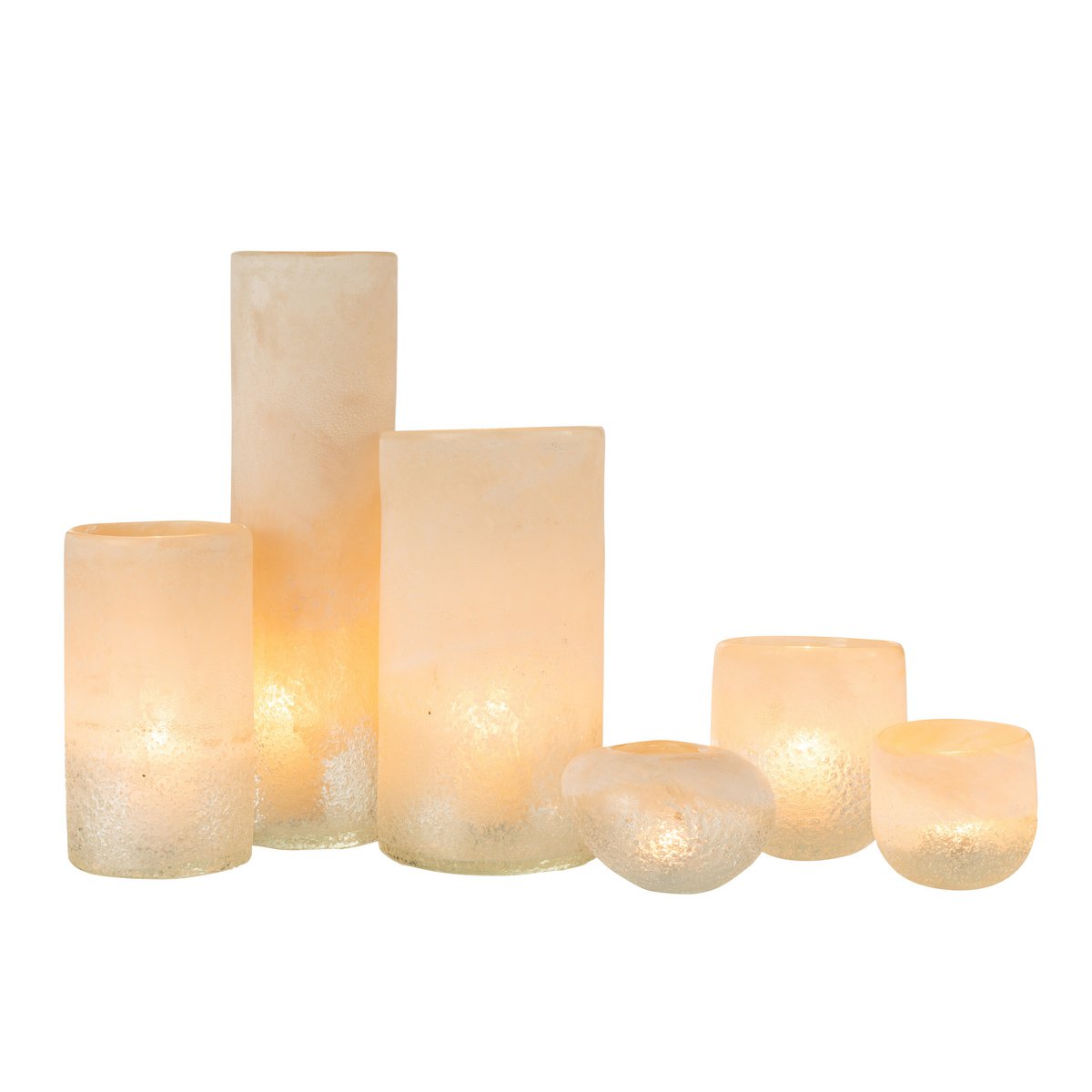 Vase J-Line Cylindre - verre - beige - grand