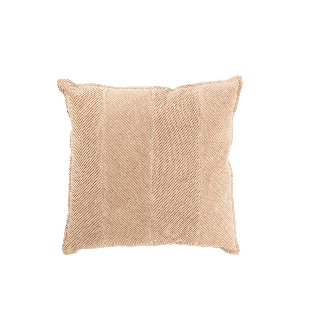 J-Line Coussin Rayures Coton/Polyester Beige