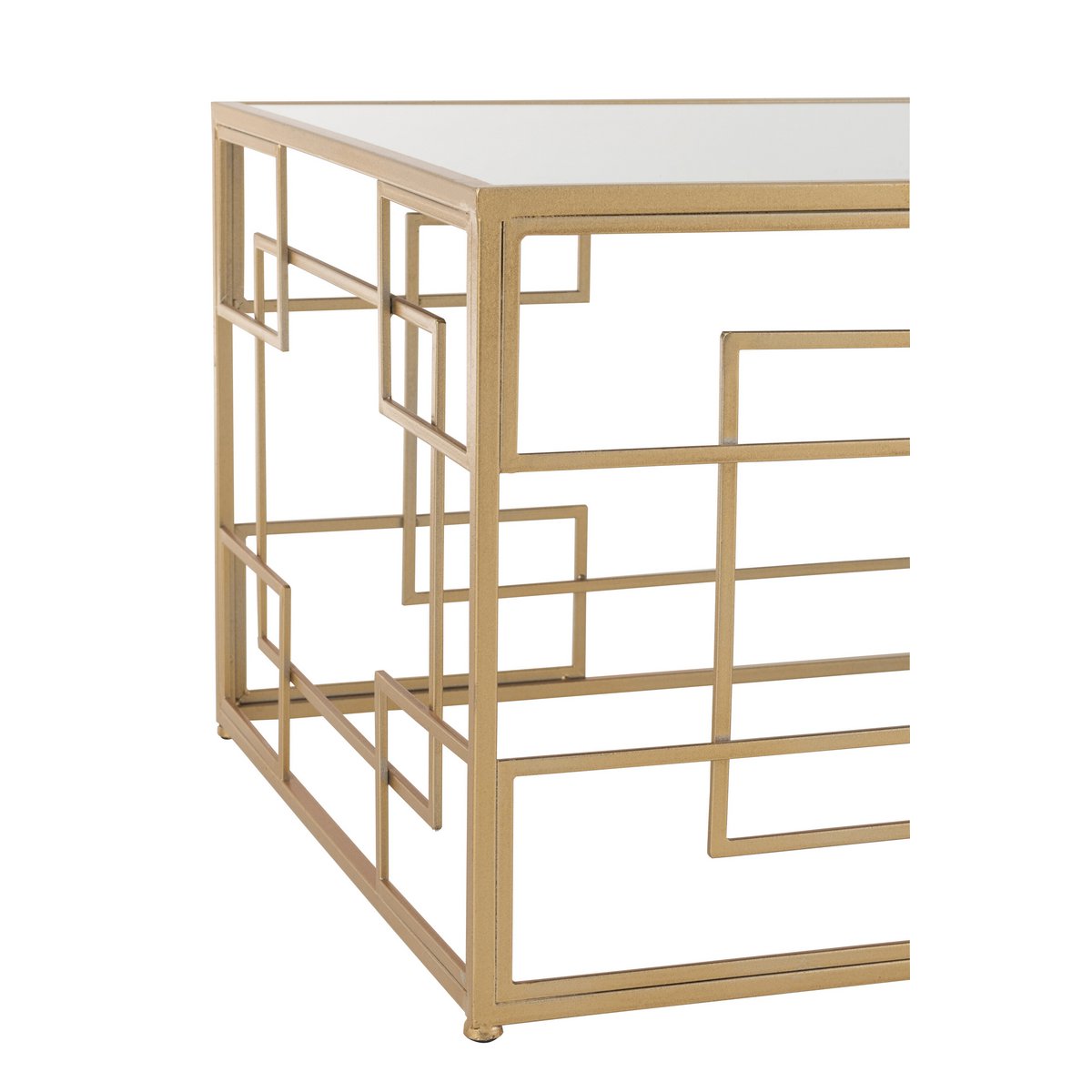 Table basse J-Line Lines - métal/verre - or